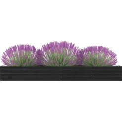 Odlingslåda upphöjd galvaniserat stål 320x40x45 cm antracit