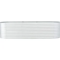 Odlingslåda upphöjd galvaniserat stål 320x80x81 cm silver - Upphöjd Odlingslåda - Upphöjda Odlingslådor - Home & Living