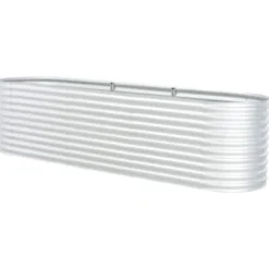 Odlingslåda upphöjd galvaniserat stål 320x80x81 cm silver - Upphöjd Odlingslåda - Upphöjda Odlingslådor - Home & Living