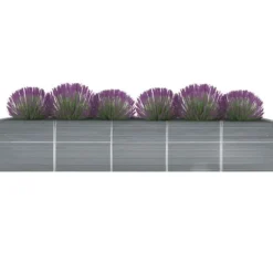 Odlingslåda upphöjd galvaniserat stål 400x80x77 cm grå