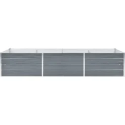 Odlingslåda upphöjd galvaniserat stål 240x80x45 cm grå