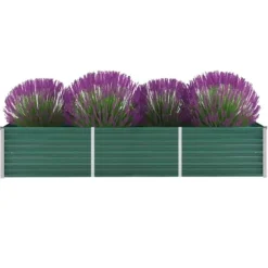 Odlingslåda upphöjd galvaniserat stål 240x80x45 cm grön