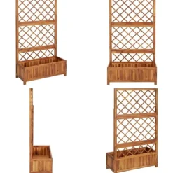 Odlingslåda upphöjd med spaljé 85x38x150 cm massivt akaciaträ - Upphöjd Odlingslåda - Upphöjda Odlingslådor - Home & Living