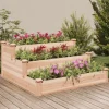 Odlingslåda upphöjd 120x120x56 cm massivt granträ