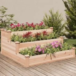 Odlingslåda upphöjd 120x120x56 cm massivt granträ