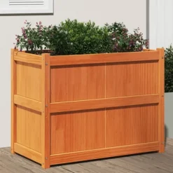 Odlingslåda vaxbrun 90x50x70 cm massiv furu
