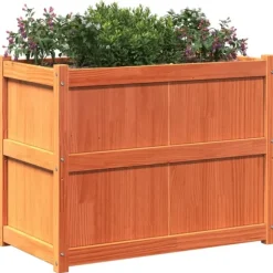 Odlingslåda vaxbrun 90x50x70 cm massiv furu