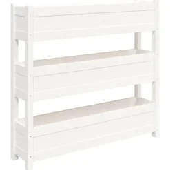Odlingslåda vit 112x25x104,5 cm massiv furu