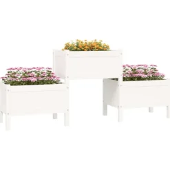 Odlingslåda Vit 178,5x44x75 cm massiv furu