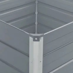 Odlingslåda 100x100x45 cm galvaniserat stål grå