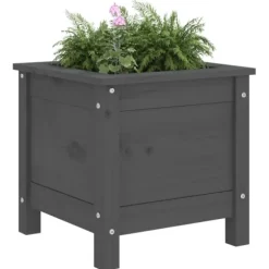 Odlingslåda 40x40x39 cm grå massiv furu