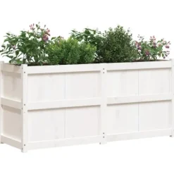 Odlingslåda 150x50x70 cm vit massiv furu