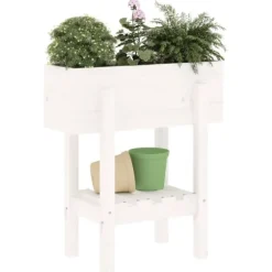 Odlingslåda 62x30x69 cm vit massiv furu