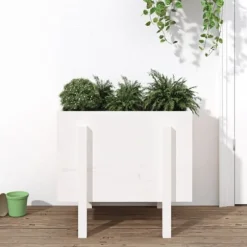 Odlingslåda 62x50x57 cm vit massiv furu