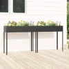 Odlingslådor 2 st - Galvaniserat stål, höga ben | Färg: Antracit | Storlek: 120x50x80 cm