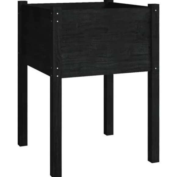 Odlingslådor 2 st svart 50x50x70 cm massiv furu