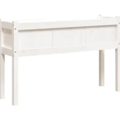 Odlingslådor med ben vit 110x31x70 cm massiv furu