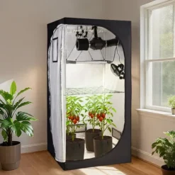 Odlingstält - Inomhus Växttält Kit - 100 x 100 x 200 cm - Fullspektrum LED-växtljus - Ventilationssystem - 600D Högreflekterande Mylar