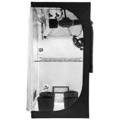 Odlingstält - Inomhus Växttält Kit - 100 x 100 x 200 cm - Fullspektrum LED-växtljus - Ventilationssystem - 600D Högreflekterande Mylar