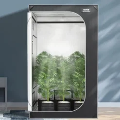 Odlingstält, 122x122x203 cm, Svart, 2000D Oxfordtyg