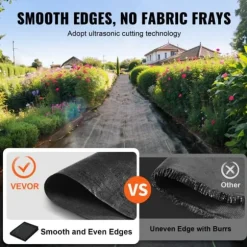 Ogräsbarriär Tyg, 3*100FT Kraftigt Ogräskontroll Tyg, Geotextil för Landskapsplanering, Svart Marktäckare.