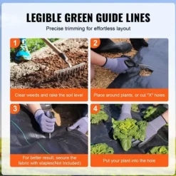 Ogräsbarriär Tyg, 4*100FT Kraftigt Ogrästyg, PP Vävt Ogräskontroll Tyg för Landskapsplanering, Svart.