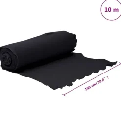 Ogräsduk i polyesterfiber - Hållbar dräneringsduk | Färg: Svart | Storlek: 1x10 m