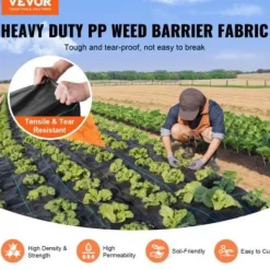 Ogräsduk, 91x7620 cm, Svart, Polypropen