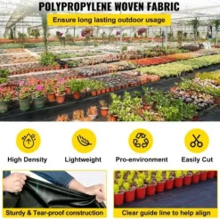 Ogräsduk, 200x9144 cm, Svart, Polypropenväv