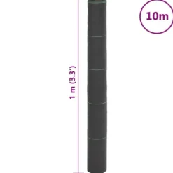 Ogräsmatta i svart PP - Effektiv ogräsbekämpning | Storlek: 1x10 m