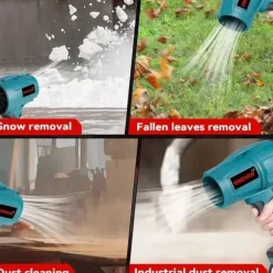 ONEVAN 2000W Borstlös Elektrisk Turbo Blåsare – Kraftfull Lövblåsare & Rengöringsfläkt för Damm, Snö och Biltork – Kompatibel med Makita 18V Batteri | CDON