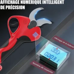 OUTIGO - Sladdlös elektrisk beskärningssax - 40 mm - 2*3,0 Ah batterier - LED-skärm