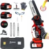 OUTIGO 6 tums sladdlös elektrisk motorsåg med 2 batterier (2*3000mAh), 3 kedjor + 1 kedjesvärd