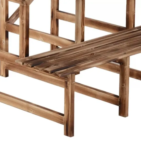 Outsunny Blomstertrappa i Granträ - 3 steg, 80x80x78cm, Natur