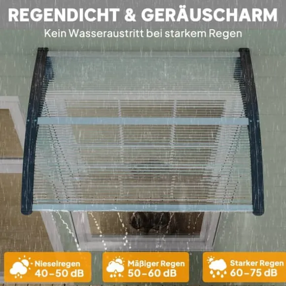 Outsunny Dfferrfredstage, Polykarbonat, Transparent, 100x75 cm