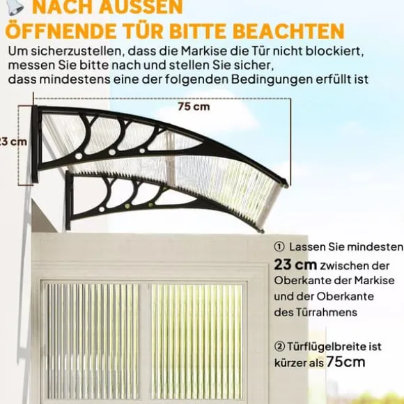 Outsunny Dfferrfredstage, Polykarbonat, Transparent, 100x75 cm