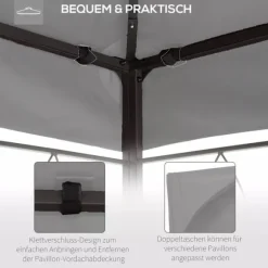 Outsunny Erstatningstak for Paviljong 3x4m – Lyst Grått, 180g/m² Polyester