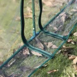 Outsunny Folietält Växthus med dörr Odlingstält Stativ PVC Transparent 395 x 100 x 80 cm