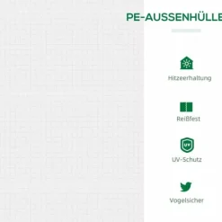 Outsunny Folietunnel med Fönster, Växthus 120x60x60 cm, PE-plast och stål, Vit