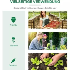 Outsunny Folietunnel med Fönster, Växthus 120x60x60 cm, PE-plast och stål, Vit