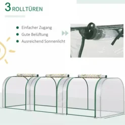 Outsunny Folietunnel, Växthus i Stål och PVC, Transparent, 295x100x80 cm