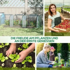 Outsunny Folietunnel, Växthus i Stål och PVC, Transparent, 295x100x80 cm