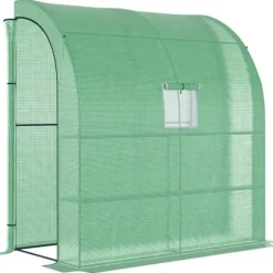 Outsunny Folietunnelväxthus 200x100x215 cm Grön - Stål/PE, 2 Dörrar, UV-skydd