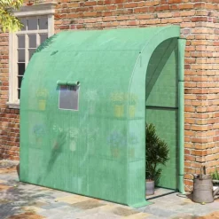 Outsunny Folietunnelväxthus 200x100x215 cm Grön - Stål/PE, 2 Dörrar, UV-skydd