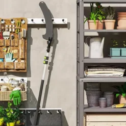 Outsunny Teleskops extrem grensåg 1,5-2,6m trädgårdssax med lås, non-stick blad, fruktplockare, snabbkapning