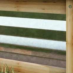 Outsunny Upphöjd odlingslåda i galvaniserad metall och granträ, Silver/Natur, 45x45x30cm