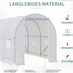 Outsunny Växthus 350x200x200cm Folieväxthus, för trädgård