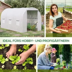 Outsunny Växthus 350x200x200cm Folieväxthus, för trädgård