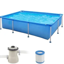 Ovanmarkspool, 258x179x66 cm, Blå