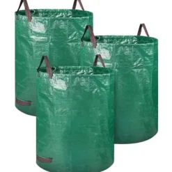 3-pack 72 gallon trädgårdsavfallspåsar, återanvändbara trädgårdspåsar, trädgårdspåsar, avfallsbehållare A386